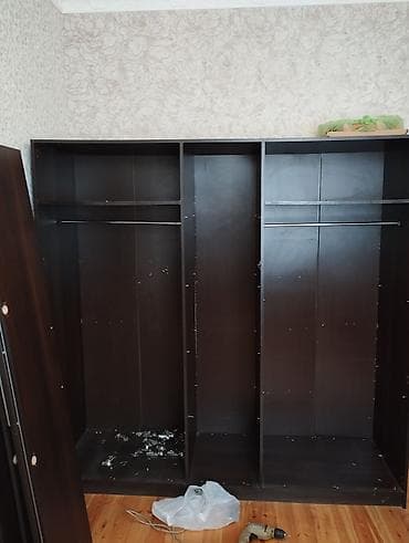 balta: Beş qapılı şkaf-garderob - Material: laminat/LDSP, tünd qəhvəyi rəng — 1