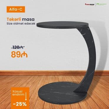 tek masa: Jurnal masası, Yeni, Açılmayan, Laminat, Yumru masa — 1