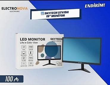 SKYTECH STV19H LED monitor – 19 düym, FHD (1920×1080) təsvir. Nazik — 1