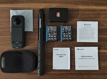 Videokameralar: Insta360 X3 Adventure Kit Kamera və aksessuarlar ideal vəziyyətdədir — 1