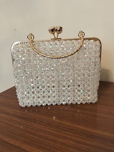 toy xoncalari: Məhsul: Zərif dəst – əl işı ilə toxunmuş şal və bəzəkli mini çanta - — 2