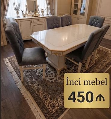 Qonaq otağı üçün, Yeni, Açılmayan, Dördbucaq masa, 4 stul — 1