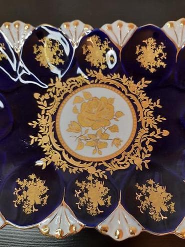 meyva gabi: Boşqablar, 1 əd, rəng - Göy, Farfor — 2