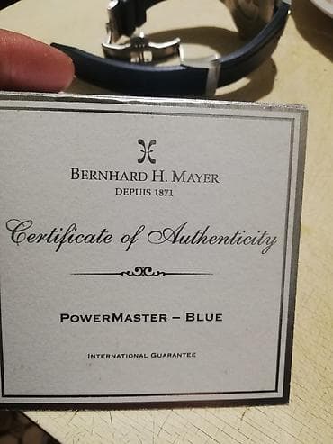 capa: Bernhard H. Mayer PowerMaster – Blue qol saatı Xüsusiyyətlər: - — 2