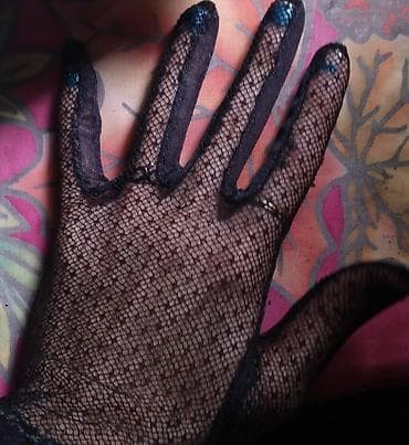 женские кожанные перчатки: Qadınlar üçün nazik krujeva və parça əlcək - Rəng: tünd qəhvəyi — 1