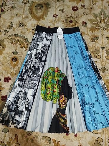 Qadınlar üçün plisəli ətək – etnik portret printi mağaza bağlanıb deyə
