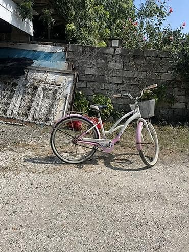 islenmis velosiped satisi: Şəhər kruizer tipli qadın/yeniyetmə velosipedi - Rəng: ağ-çəhrayı — 3