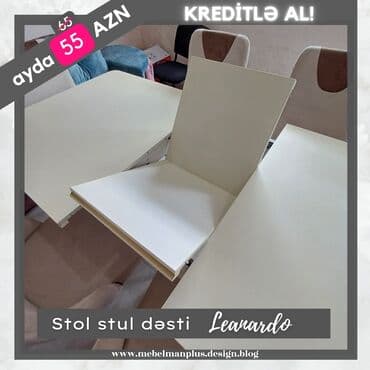 qonaq otagi ucun masalar: Qonaq otağı üçün, Yeni, Açılan, Dördbucaq masa, 6 stul — 2