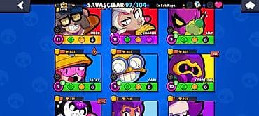 bas: Brawl Stars oyunu üçün inkişaf etmiş hesab - Kupa yolu: 54 616 (ən — 8