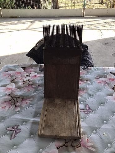 ucuz mallar toptan: Taxta əsaslı, ikitərəfli metal dişli kətan/saplaq darağı (toxuculuq — 3