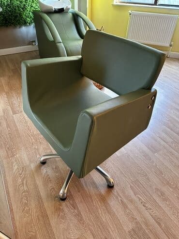балконная мебель: Peşəkar salon/kosmetoloji kreslo - Rəng: zeytun-yaşıl - Material — 1