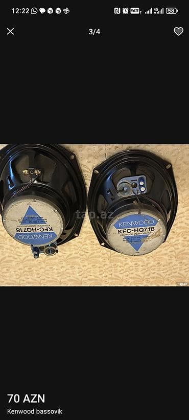 vətən kompüter: Kenwood avtomobil akustikası – oval koaksial dinamiklər (cüt) 4 eded — 2