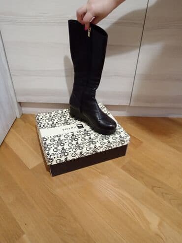 Çəkmələr: Uzunboğaz, Poppy, Ölçü: 38, rəng - Qara, Yeni — 2