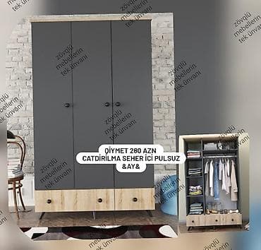 işkaf: 3 Qapi Dolablar Hal Hazirda Anbarda Movcuddur. Sifariwlede ne reng — 1