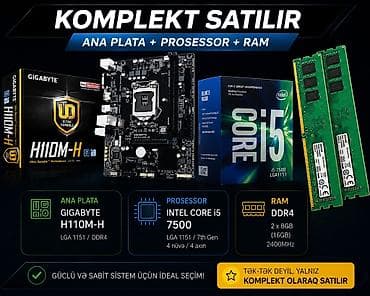 mini pc computer: Komplekt olaraq satılır: Ana plata + prosessor + RAM - Ana plata — 1