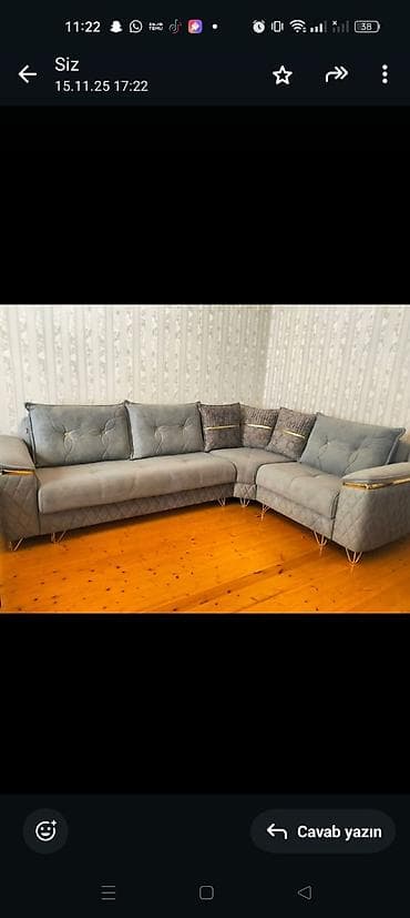 Divanlar: Künc divan, İşlənmiş, Açılan, Bazalı, Vеlur parça — 1