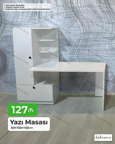 ag masa: Künc masa, Stulsuz, Polkalı, Siyirməli, Sadə laminat — 1