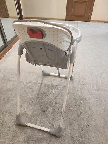 Uşaq yemək stulu – SHENMAA - Rəng: boz-ağ, naxışlı yumşaq oturacaq