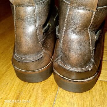 замшевые мужские ботинки: Məhsul: Kişi dəri botları - Material: təbii dəri üstlük, qalın rezin — 4