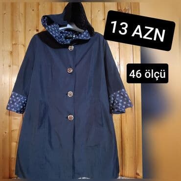 женские утепленные плащи: Плащ, 3XL, цвет - Синий — 1