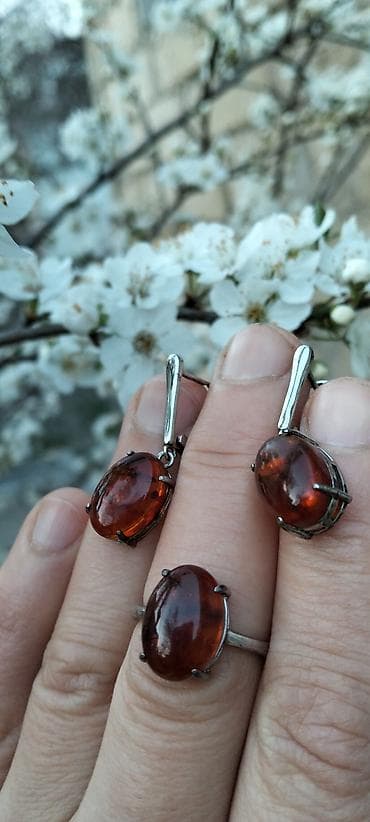 kehraba: Sırğa, Gümüş, 925 g, Ünvandan götürmə — 6