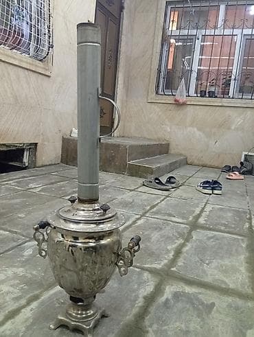 ucuz samavarlar: Klassik kömürlə işləyən samovar - Material: metal korpus, relyefli — 2