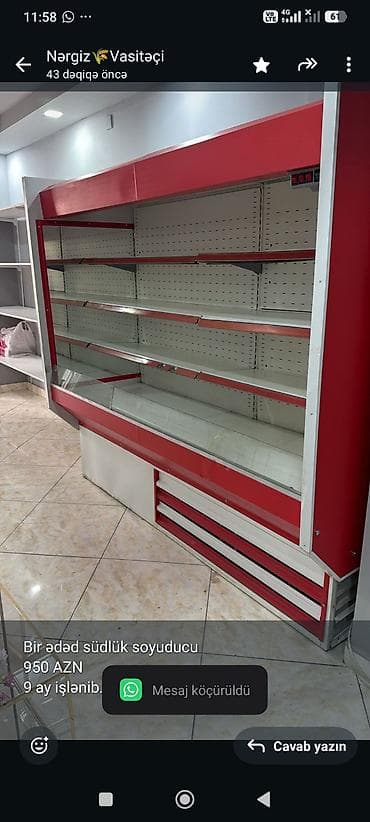 Bir ədəd südlük soyuducu 950 AZN 9 ay işlənib İşlək vəziyyətdə