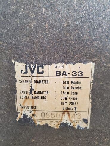 приемник: Dinamik JVC Dinamik,kalonka musiqi mərkəzi, sabvufer, dinamik,akustik — 5