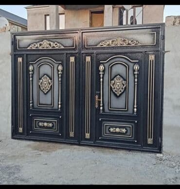 Pəncərələr: Dəmir Həyət darvazası, Mexaniki, Qapı ilə, rəng - Qara — 2