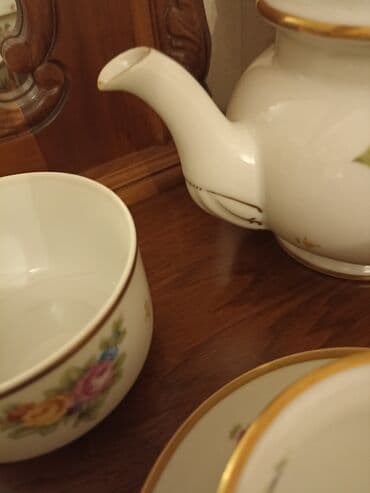 cay dəstləri: Çay dəsti, rəng - Ağ, Farfor, 6 nəfərlik, Almaniya — 15