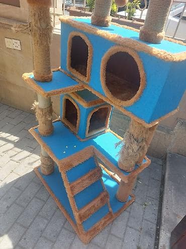 quş yuvası: Pişiklər üçün çoxmərtəbəli oyun və dırmaşma kompleksi - Material — 2