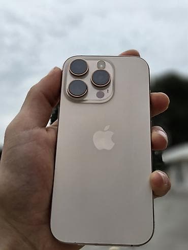 se iphone: IPhone 16 Pro, 128 GB, Desert Titanium, Zəmanət, Simsiz şarj, Face ID — 1