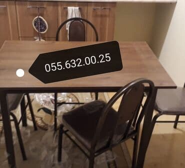 miz ustul: Masa və oturacaqlar dəsti, stol stul. Stollar, stullar, Masalar — 6