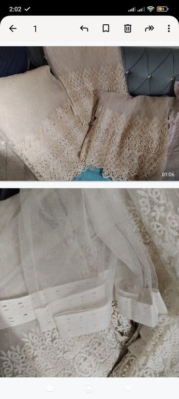 krujevalı tumanlar: Məhsul: pərdə 3 metirdi eni uzunluğu 290 ölçü təzə tikilib hazır 4 — 3