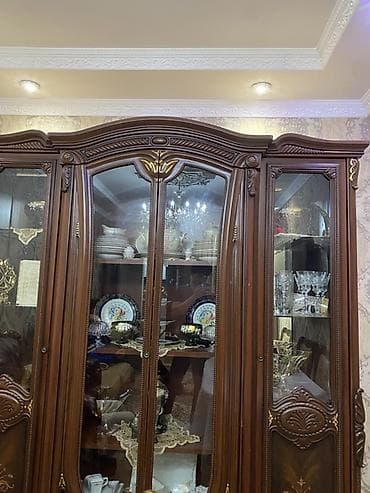 hamam akses: Klassik üslubda vitrin-bufet - Material: tünd qəhvəyi rəngli ağac — 5