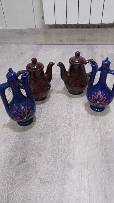 qədimi çaydan: İşlənmiş, rəng - Göy, Çaydan, Keramika, 1 l — 1