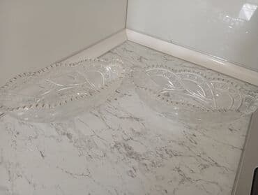 Kənaf formalı şüşə/cam vaza dəsti – 2 ədəd - Material: qalın, şəffaf