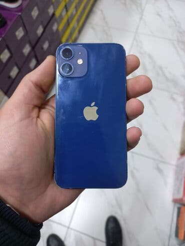 monitor ekran: IPhone 12 mini, 64 GB, Göy, Zəmanət, Simsiz şarj, Face ID — 1