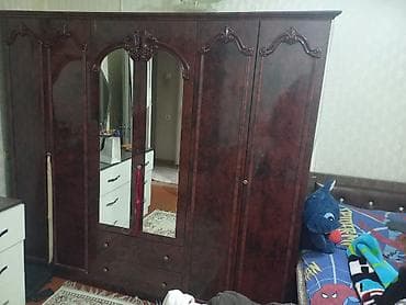 xalca sumqayit: 5 qapı, Güzgülü, Qəhvəyi, Digər material, Açılan, Düz dolab — 1