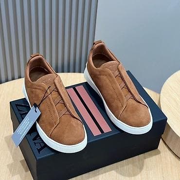 ayaggabı: Zegna Triple Stitch Suede Sneakers Pulsuz Çatdırılma və Vatsap Aktivdi — 6