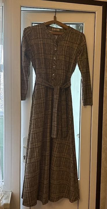 Qadın donu – kareli naxışlı, qəhvəyi/boz tonlarda 50 razmer (38e