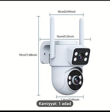 Wi‑Fi PTZ təhlükəsizlik kamerası - 2 ədəd antenalı güclü Wi‑Fi