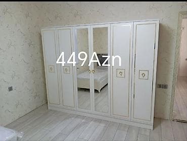 Yeni, 6 qapı, Güzgülü, Ağ, Açılan, Düz dolab