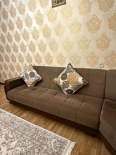 Məhsul: Künc otaq dəsti – L formalı divan - Rəng: Qəhvəyi (iki tonlu)