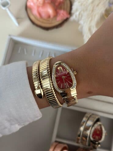 купить золотые часы бу: Yeni, Qol saatı, Bulgari, rəng - Qızılı — 1
