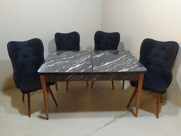 Masa və oturacaq dəstləri: Mətbəx üçün, Yeni, Açılan, Dördbucaq masa, 4 stul — 4