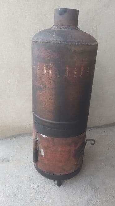 demir kalonka: Metaldan hazırlanmış odun/komur sobası - Silindrik gövdə, qalın — 3