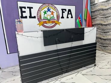 Ofis üçün resepsiyon stolu - Rəng: ağ və tünd boz kombinasiyası -