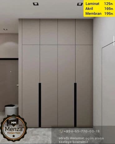 akril mdf: Yeni, Açılan, 4 qapılı Düz dolab, Qarderob, paltar dolabı, Rusiya — 1