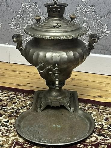 самовар на дровах: 8 LiTiRDi Antik samovar deqiq 8 LiTiRDi – klassik köhnə rus üslubunda — 1